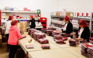 Hey Girls staff preparing the hey girls products