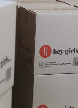 cartons hey girls pads in warehouse