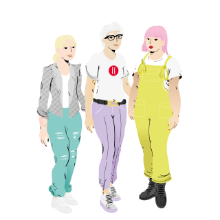 Cartoon Image of thre Three Hey Girls CIC founders