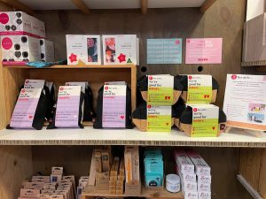 Hey Girls products on a shelf in one of the eco-friendly stores