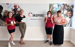 Inspire team with Hey Girls products - Credit Inspire