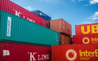 Shipping containers at Grangemeouth